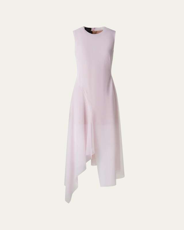 Double Layer Techno Tulle Midi Dress